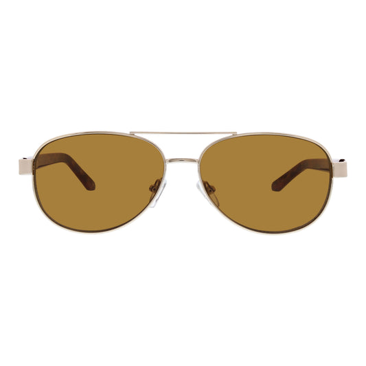 Vera Bradley Emlyn Paradise Coral polarized bi-focal reading sunglasses with coral-colored frame and tinted lenses.