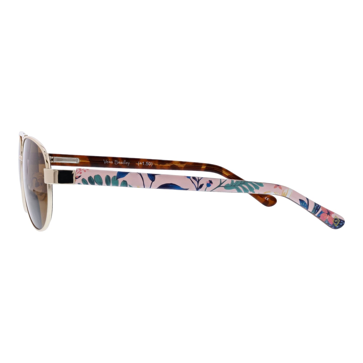 Vera Bradley Eyewear Emlyn Paradise Coral polarized bi-focal reading sunglasses with coral-colored frames and lenses
