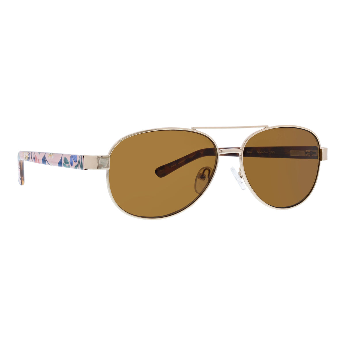 Vera Bradley Eyewear Emlyn Paradise Coral polarized bi-focal reading sunglasses with coral-colored frame and lenses.
